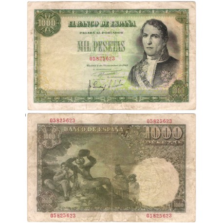 España. 1949. 1000 Pesetas (MBC-) Sin Serie