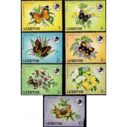 Lesoto. Sin Fecha. Serie de 7 Valores (Usado) Fauna. Mariposas