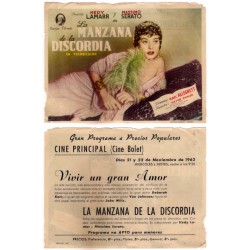 La Manzana de la Discordia. 1962. Cine Principal, Cine Bolet. Roturas en márgenes