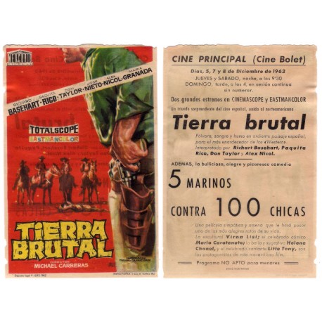 Tierra Brutal. 1963. Cine Principal, Cine Bolet