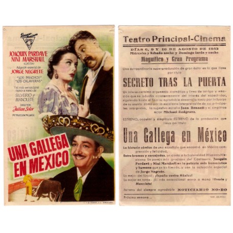 Una Gallega en México. 1952. Teatro Principal Cinema. Pequeñas roturas