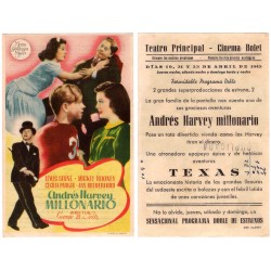 Andrés Harvey Millonario. 1945. Teatro Principal, Cinema Bolet