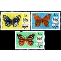 Bhutan. Sin Fecha. Serie Completa (Usado) Fauna. Mariposas