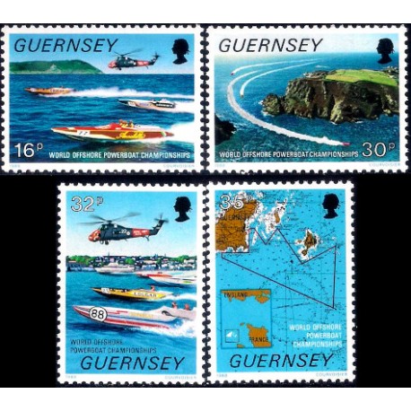 Guernsey. 1988. Serie Completa (Nuevo) Campeonato Mundial de Motonautica