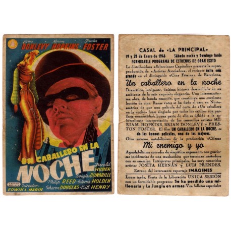 Un Caballero en la Noche. 1946. Casal de La Principal. Roturas