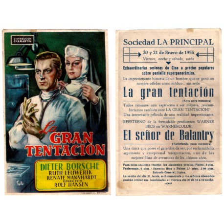 La Gran Tentación. 1956. Sociedad La Principal
