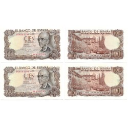 Estado Español. 1970. 100 Pesetas (SC-) Serie 3K. Pareja Correlativa