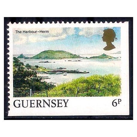 Guernsey. 1989. 6 Penny (Nuevo) The Harbour, Herm. Dos partes dentadas