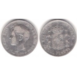 Alfonso XIII. 1900*(1--00). 1 Peseta (MBC) (Plata) Ceca de Madrid SM-V