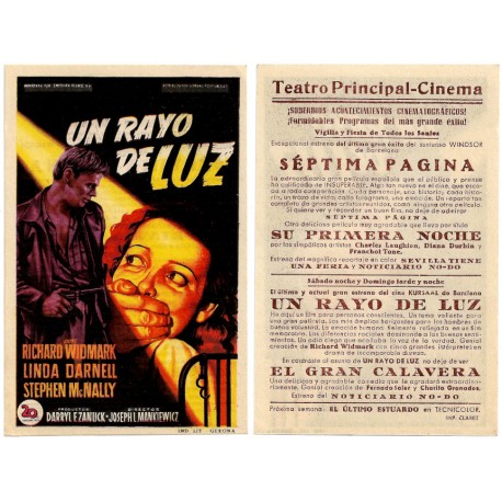 Un Rayo de Luz. Sin Fecha. Teatro Principal Cinema
