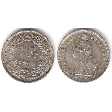 (24) Suiza. 1960(B). 1 Franc (EBC) (Plata)