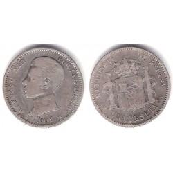 Alfonso XIII. 1905*(19-0-). 1 Peseta (BC) (Plata) Ceca de Madrid SM-V
