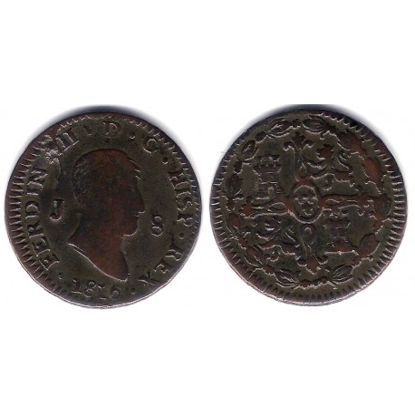 Fernando VII. 1816. 8 Maravedi (MBC-) Ceca de Jubia