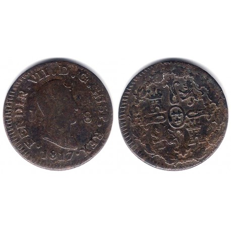 Fernando VII. 1817. 8 Maravedi (BC/BC+) Ceca de Jubia