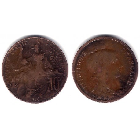 (843) Francia. 1916. 10 Centimes (MBC-)
