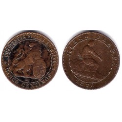 Gobierno Provisional. 1870. 5 Céntimos (MBC-) Ceca de Barcelona OM