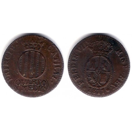 Fernando VII. 1811. Cuarto y Medio (MBC) Ceca de Cataluña