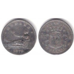 Gobierno Provisional. 1870*(18-74). 2 Pesetas (MBC) (Plata) Ceca de Madrid DE-M