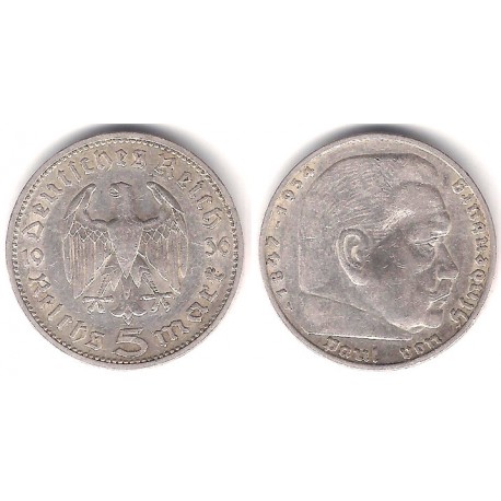 (86) Alemania (III Reich). 1936(A). 5 Mark (EBC) (Plata)