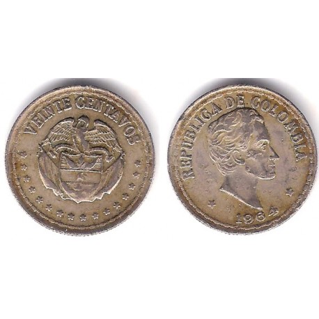 (215.2) Colombia. 1964. 20 Centavos (BC+/MBC-)