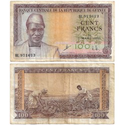 (13) Guinea. 1960. 100 Francs (MBC)