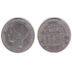 Alfonso XIII. 1902*(-----). 1 Peseta (BC) (Plata) Ceca de Madrid SM-V