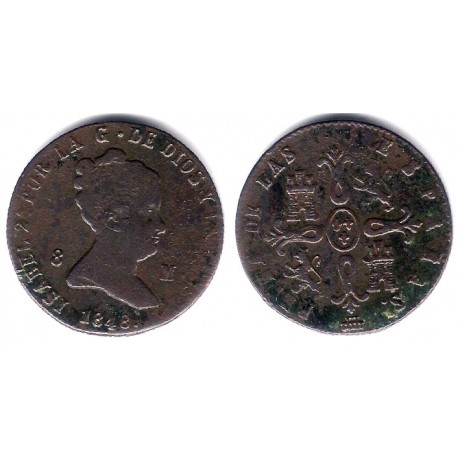 Isabel II. 1848. 8 Maravedi (MBC/MBC-) Ceca de Segovia