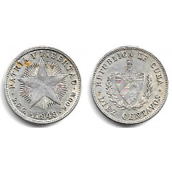 (A12) Cuba. 1948. 10 Centavos (EBC) (Plata)
