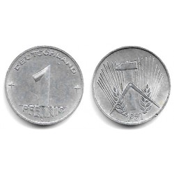 (5) Alemania Democrática. 1952(A). 1 Pfennig (MBC+)