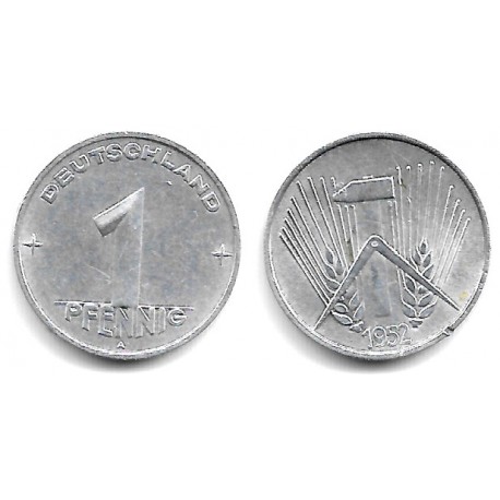 (5) Alemania Democrática. 1952(A). 1 Pfennig (MBC+)