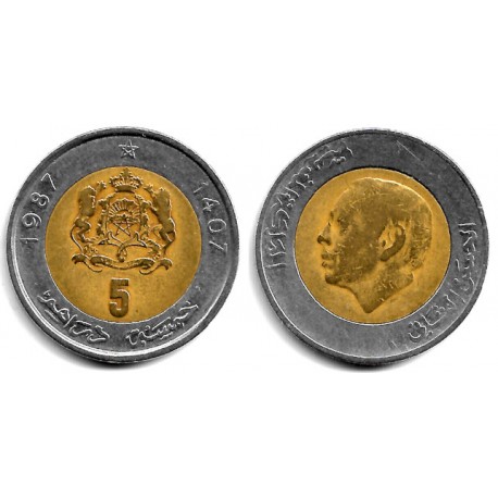 (Y82) Marruecos. 1987. 5 Dirham (MBC-)