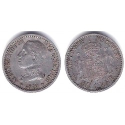Alfonso XIII. 1910*(1-0). 50 Céntimos (EBC-) (Plata) Ceca de Madrid PC-V
