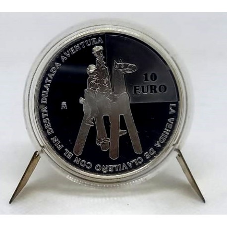 España. 2005. 10 Euro (Proof) (Plata) El Quijote. La llegada de Clavileño