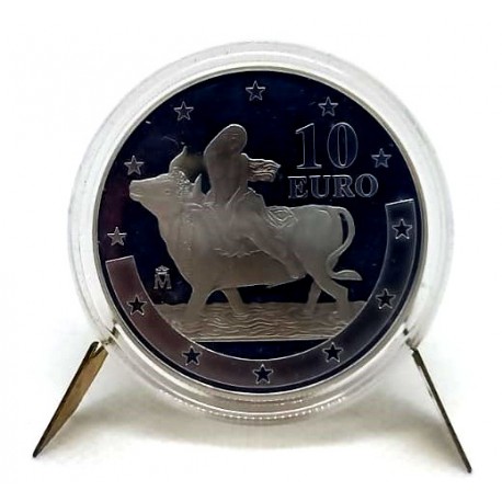 España. 2003. 10 Euro (Proof) (Plata) Primer Aniversario del Euro
