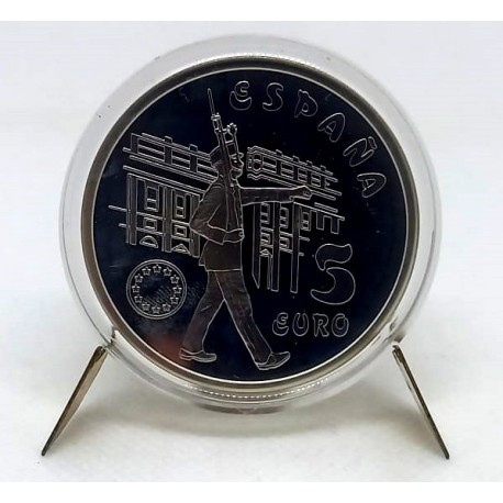 España. 1998. 5 Euro (Proof) (Plata) Guardia Real, Infanteria