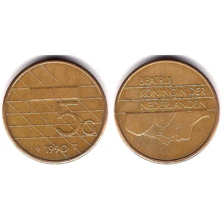 (210) Países Bajos. 1990. 5 Gulden (MBC)