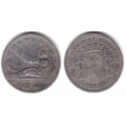 Gobierno Provisional. 1870*(18-73). 2 Pesetas (MBC-) (Plata)