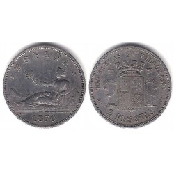 Gobierno Provisional. 1870*(18-73). 2 Pesetas (MBC-) (Plata) Ceca de Madrid DE-M