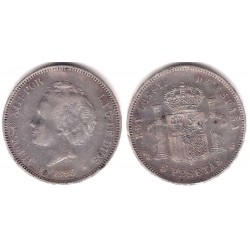 Alfonso XIII. 1893*(18-93). 5 Pesetas (BC+) (Plata) Ceca de Madrid PG-L