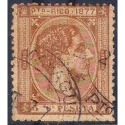 Puerto Rico Colonial. 1877. 5 C. de Peseta (Usado)