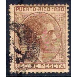 Puerto Rico Colonial. 1880. 15 C. de Peseta (Usado)