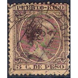 Puerto Rico Colonial. 1890. 5 C. de Peso (Usado)
