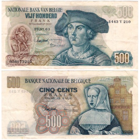 (135) Bélgica. 1963. 500 Francs (MBC+)