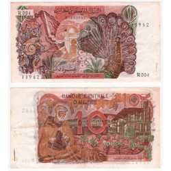 (127a) Algeria. 1970. 10 Dinars (MBC) Agujeros de Grapa y mancha