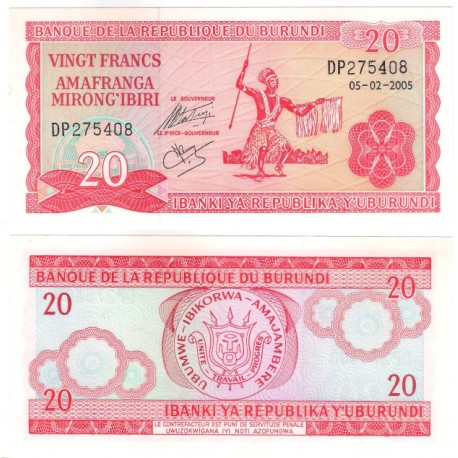 (27d) Burundi. 2005. 20 Francs (SC)