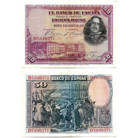 España. 1928. 50 Pesetas (EBC) Serie E