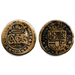 Carlos III (Arch. Austria). 1712. 2 Reales (BC) Ceca de Barcelona. FALSA DE ÉPOCA