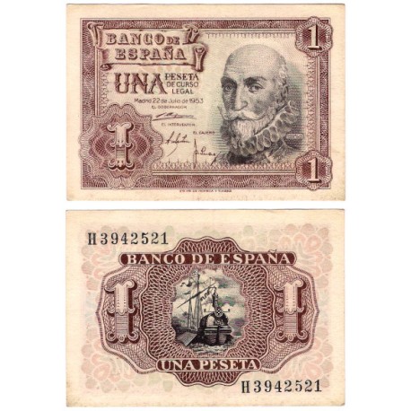 Estado Español. 1953. 1 Peseta (EBC) Serie H