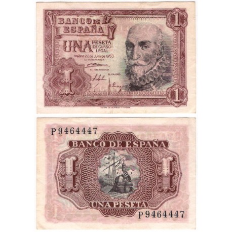 Estado Español. 1953. 1 Peseta (EBC-) Serie P