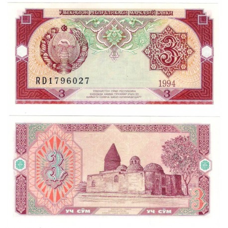 (74) Uzbekistán. 1994. 3 Som (SC)